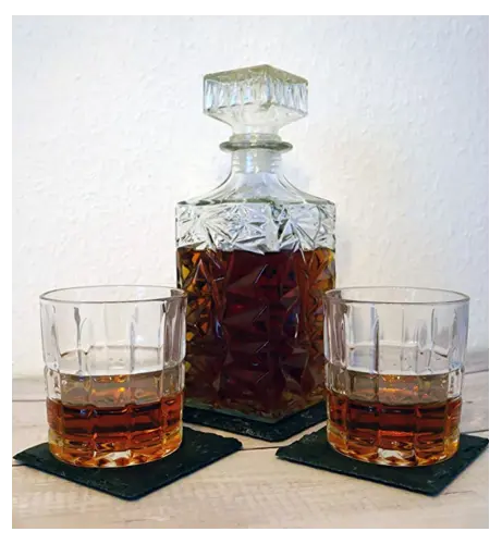 Leisteen onderzetter (vierkant, 10 cm, 1, cheers, geen)